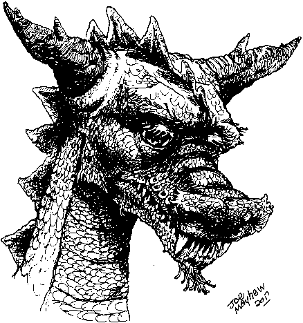 Drawing of Dragon by Joe Mayhew